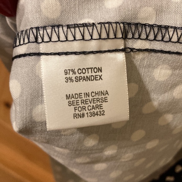 ModCloth Navy/white polka dot skirt with sailor buttons sz 1X - Picture 6 of 6